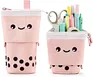 Cute Boba Tea Design：This pencil case inspired by Sweet Milk Tea, design with straw，pencil box for kids with 5 colors options. Funny and lovely to identify your pencil pouches with others.(One case only, pencils not included)